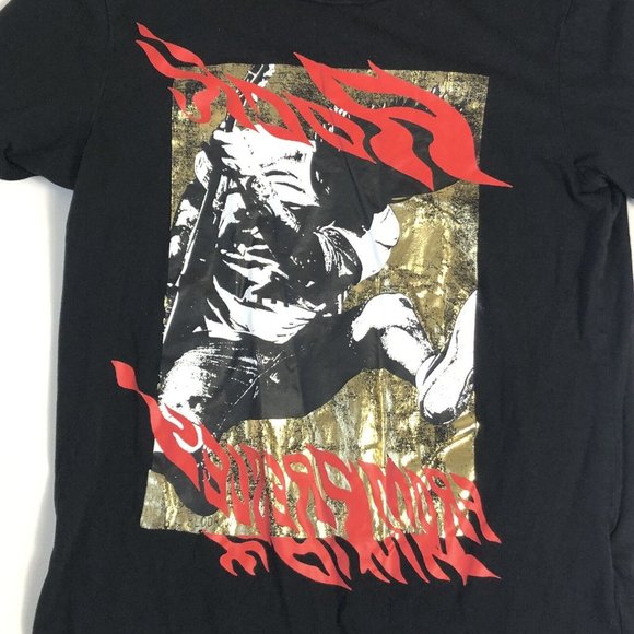 Guess Women's Graphic T-Shirt Black Gold Red Size Small A68 - Picture 4 of 6